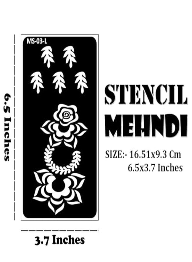 VANVATI Combo Mehndi Stencil Sticker Featuring Flower Patterns for Parties Festivals and Special Functions - Image 5
